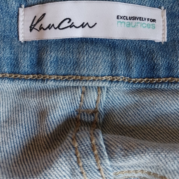 KanCan Light Wash Frayed Raw Hem Bootcut High Rise Jeans Size 18 - Picture 8 of 9